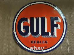 Porcelian Gulf Enamel Sign Size 30x30 Inches Double Sided