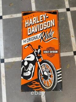 Porcelian Harely Davidson Enamel Sign Size 42x20 Inches Double Sided