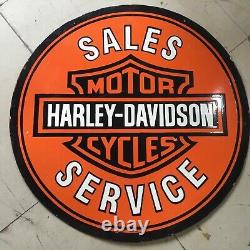 Porcelian Harley Davidson Enamel Sign Size 30x30 Inches Double Sided