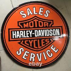 Porcelian Harley Davidson Enamel Sign Size 30x30 Inches Double Sided