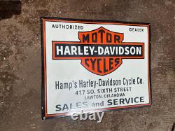 Porcelian Harley Davidson Enamel Sign Size 36x24 Inches Double Sided