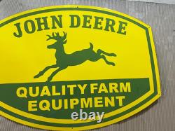 Porcelian John Deere Enamel Sign Size 42x36 Inches Double Sided