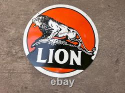 Porcelian Li0n Enamel Sign Size 30x30 Inches Double Sided