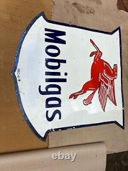 Porcelian Mobilgas Enamel Sign Size 36 Inches Double Sided