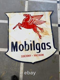 Porcelian Mobilgas Enamel Sign Size 36x36 Inches Double Sided
