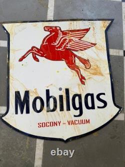 Porcelian Mobilgas Enamel Sign Size 36x36 Inches Double Sided