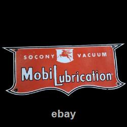 Porcelian Mobilubrication Enamel Sign Size 42x20 Inches Double Sided