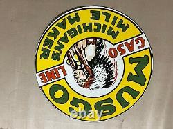 Porcelian Musgo Gasoline Enamel Sign Size 36 Inches Double Sided