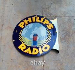 Porcelian Philips Radio Enamel Sign Size 18 Inches Double Sided