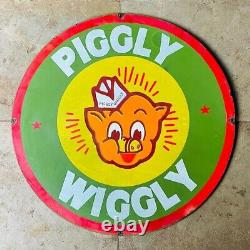 Porcelian Piggly Wiggly Enamel Sign Size 30x30 Inches Double Sided