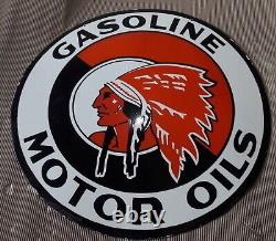 Porcelian Red Indian Gasoline Enamel Sign Size 30x30 Inches Double Sided