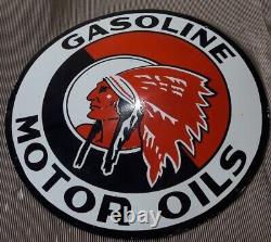 Porcelian Red Indian Gasoline Enamel Sign Size 30x30 Inches Double Sided