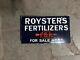Porcelian Roysters Fertilizers Enamel Sign Size 18.5x9 Inches Double Sided