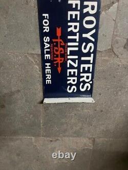 Porcelian Roysters Fertilizers Enamel Sign Size 18.5x9 Inches Double Sided
