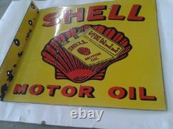 Porcelian Shell Enamel Sign Size 18x20 Inches Double Sided With Flange