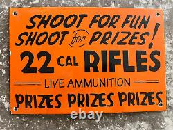Porcelian Shoot For Fun Enamel Sign Size 36 Inches Double Sided