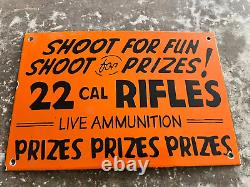Porcelian Shoot For Fun Enamel Sign Size 36 Inches Double Sided