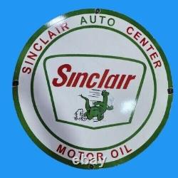 Porcelian Sinclair Enamel Sign Size 30x30 Inches Double Sided