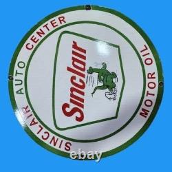 Porcelian Sinclair Enamel Sign Size 30x30 Inches Double Sided