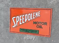 Porcelian Speedolene Enamel Sign Size 18x29.5 Inches Double Sided