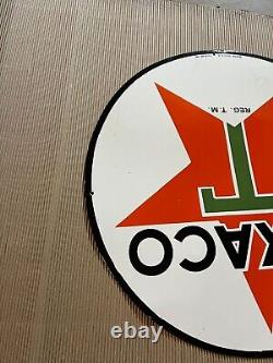 Porcelian Texaco Enamel Sign Size 36 Inches Double Sided