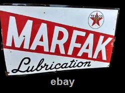 Porcelian Texaco Marfak Enamel Sign Size 48x18 Inches Double Sided
