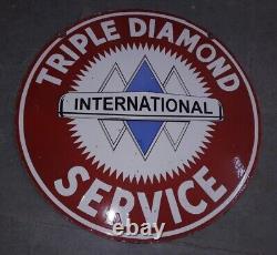 Porcelian Triple Diamond Enamel Sign Size 30x30 Inches Double Sided