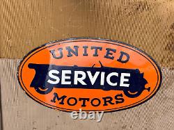 Porcelian United Motors Enamel Sign Size 42x22 Inches Double Sided