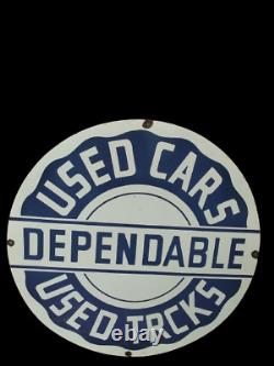 Porcelian Used Cars Enamel Sign Size 30x30 Inches Double Sided