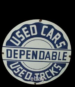 Porcelian Used Cars Enamel Sign Size 30x30 Inches Double Sided