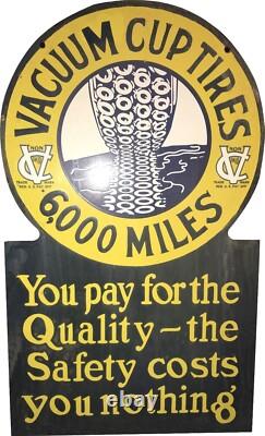Porcelian Vacuum Cup Tires Enamel Sign Size 23x13 Double Sided Inches