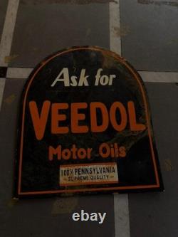 Porcelian Veedol Enamel Sign Size 24x22 Inches Double Sided
