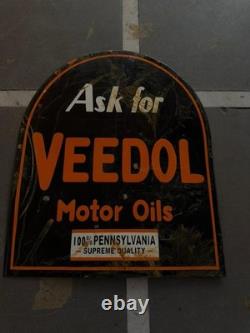 Porcelian Veedol Enamel Sign Size 24x22 Inches Double Sided