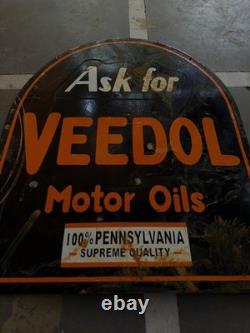 Porcelian Veedol Enamel Sign Size 24x22 Inches Double Sided