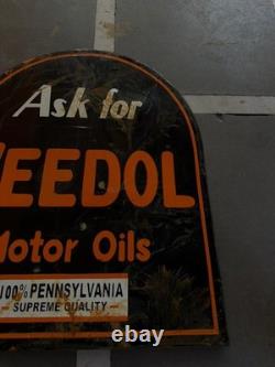 Porcelian Veedol Enamel Sign Size 24x22 Inches Double Sided