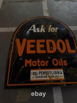Porcelian Veedol Enamel Sign Size 24x22 Inches Double Sided