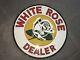 Porcelian White Rose Dealer Enamel Sign Size 30x30 Inches Double Sided