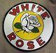 Porcelian White Rose Enamel Sign Size 30x30 Inches Double Sided