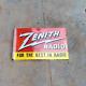 Porcelian Zenith Enamel Sign Size 12x18 Inches Double Sided