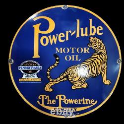 Power-lube Porcelain Enamel Sign 30x30 Inches Double Sided