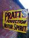 Pratts Enamel Sign Double Sided Flanged Wall Sign Pratts Motor Spirit Garage #1