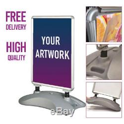 Printed Pavement Sign Waterbase Outdoor Poster Display Stand(A1)- Double Sided