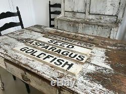 Produce Stand Antique Aafa Wood Painted Advertising Trade Signs Double Sided