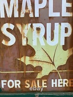 Pure Maple Syrup Sign Double Sided Metal 30 by 42