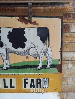 Purebred Holstein-Friesian Cow Sign Double Sided metal 36 x 24 Old Original