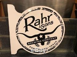 RAHR & SONS BREWING Fort Worth Texas RARE Double Sided PUB STYLE Beer Sign