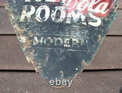 RARE 1937 Original Coca Cola Double Sided Triangle Hanging Sign