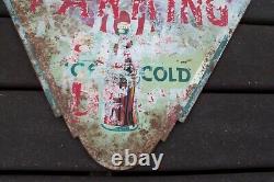 RARE 1937 Original Coca Cola Double Sided Triangle Hanging Sign