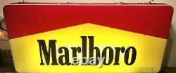 RARE CHARMING 1995 MARLBORO ELECTRIC FLUORESCENT LIGHT SIGN DOUBLE SIDED 28x12