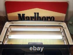 RARE CHARMING 1995 MARLBORO ELECTRIC FLUORESCENT LIGHT SIGN DOUBLE SIDED 28x12